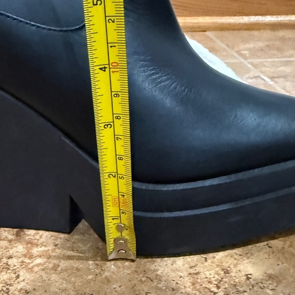 New Gia Borghini Texan Knee High Leather EU 38 US 8 Boot Black Western Platform - Picture 3 of 13